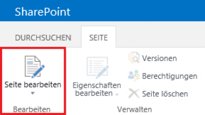 Sharepoint Dokument, Seite bearbeiten