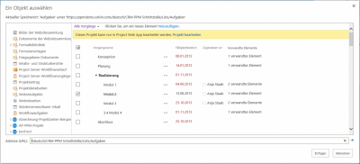 Liste mit Aufgaben