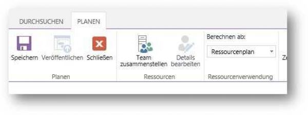 Nahaufnahme Ressourcenplan Planen