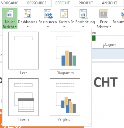 Neue Funktionalität des Project Professional