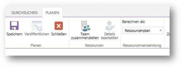 Nahaufnahme Ressourcenplan Planen