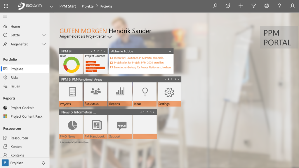 Microsoft Power Platform SOLVIN PPM Portal Website Slider