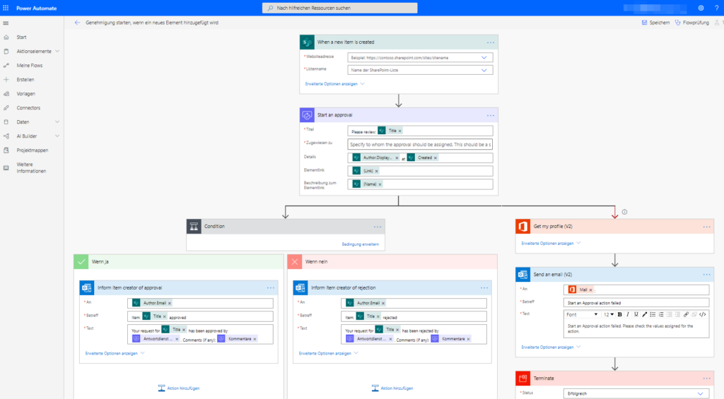 Microsoft Power Automate Genehmigungsprozess