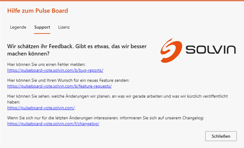 SOLVIN Pulse Board Info-Dialog
